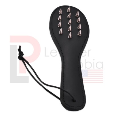 Genuine Cowhide Leather Spiked Paddle Belting Leather Slapper
