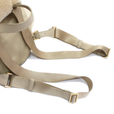 Prada Re-Nylon Shearling Backpack Rucksack 1Bz074 Nylon Sand