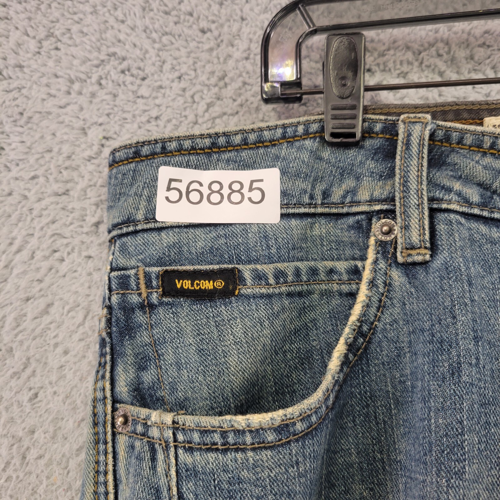 Volcom Jeans Mens 36 Blue Straight Leg Medium Wash Skateboarding Casual Denim