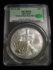 2015 (W) $1 American Silver Eagle CAC MS69 Struck at West Point Mint
