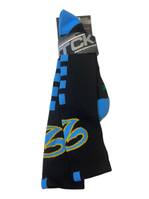 TCK Erwachsene Unisex über der Wade Performance Socken Blau/Schwarz XL