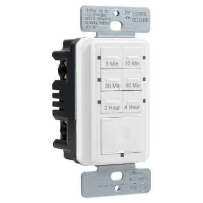 Defiant Countdown Timer Light Switch Control 4 Hr In Wall Push Button 15A White