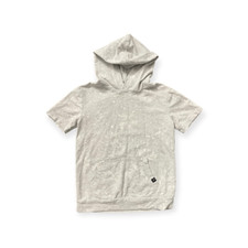 Art Class Kid  s Gray White Floral Pullover Hooded Short Sleeve Sweatshirt 6/7