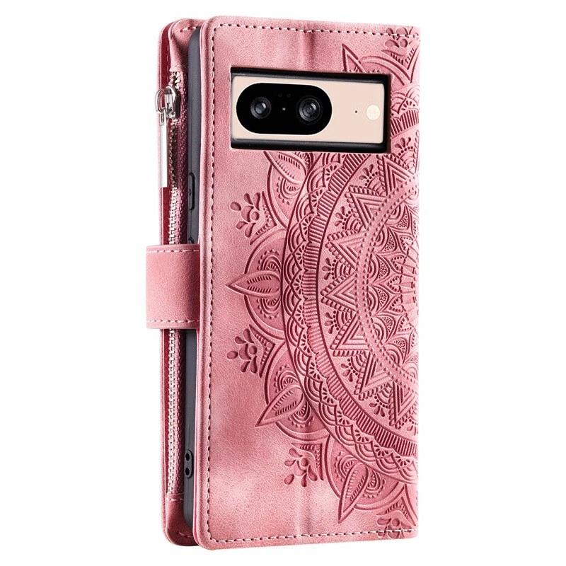 Phone Case For Google Pixel 9 8 7 Pro 6A PU Leather Wallet Flip Cover With Strap