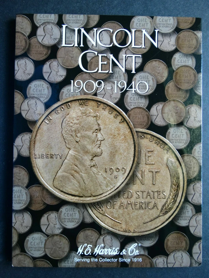 Juego de 4 carpetas de monedas de centavos HE Harris Lincoln número 1-4 1909-2025 álbum libro Foto 2 de 4