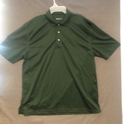 Mens Sport Tec Green Golf Polo Shirt Size L