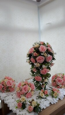 Brautsträuße / Hochzeit Blumen Brautpaket / Rosa Rosen