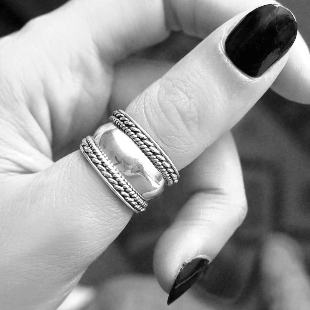 Message Thumb Ring Women, Personalized Sterling Silver Ring, Wide Ring,  Birthday Gift for Her, Inspirational Quote Rings Personalized Gift - Etsy | Thumb  rings silver, Sterling silver thumb rings, Black gold jewelry