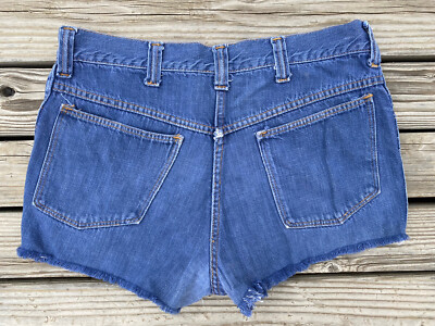 VTG 60s 70s Cut Off Denim Jean Shorts 31x2