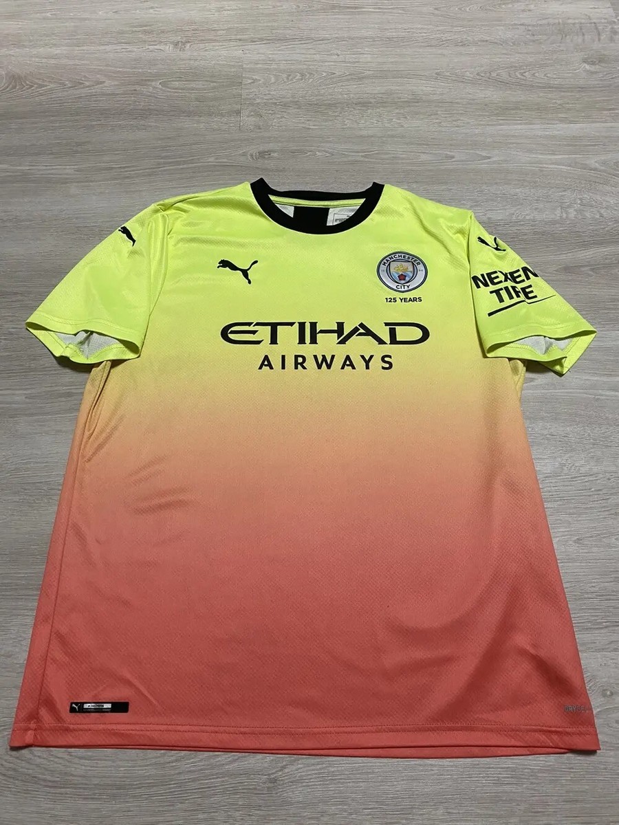 PUMA Men's Manchester City FC Third Jersey Yellow Orange | eBay
