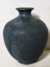 陶瓷蓝色老式原版古董日本花瓶| eBay