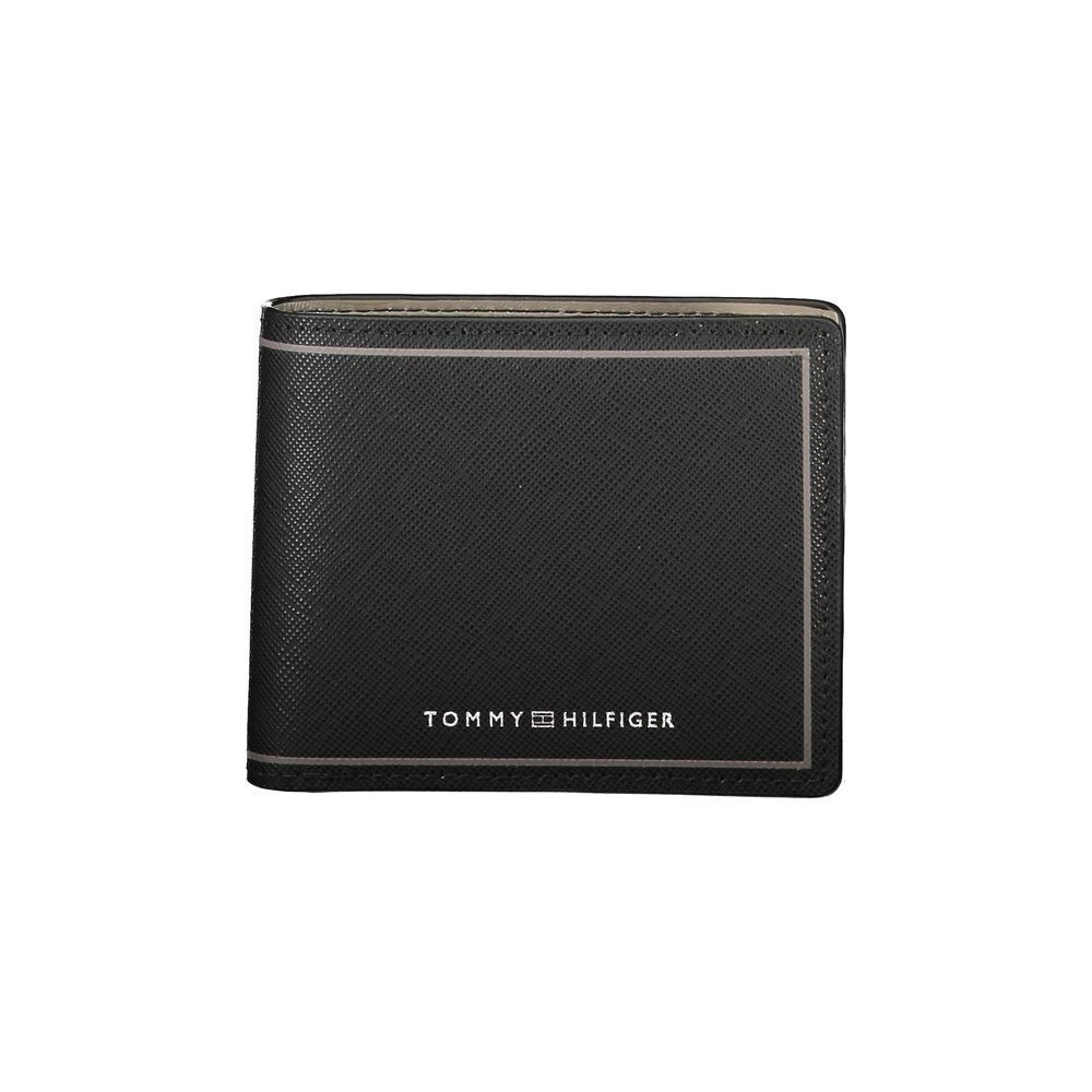 Tommy Hilfiger Black Leather Dual Slot Card Holder Wallet