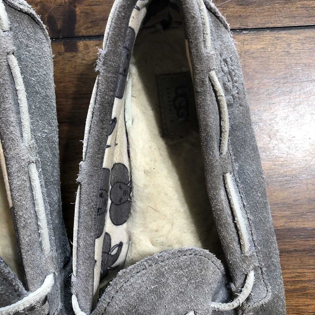 UGG Australia Ryder Grey Elephant Women s Size 5 Slippers Moccasins Used