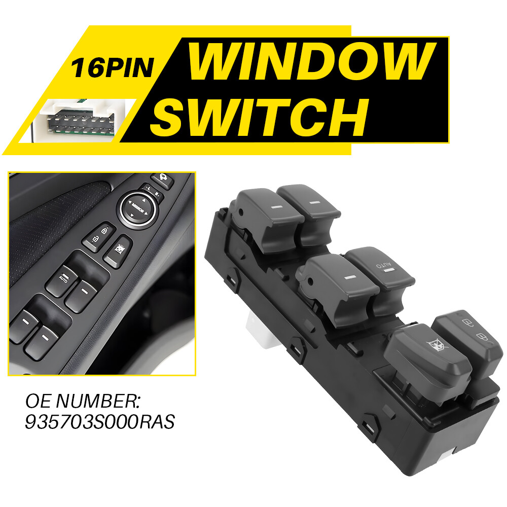 Power Window Switch Gray for 2011-14 Hyundai Sonata 935703S000RAS