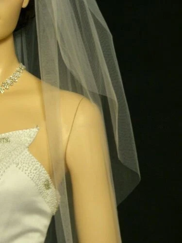 Velo Catedral para boda novia blanco con peine peineta 2 capas veil white comb - Imagen 4 de 4