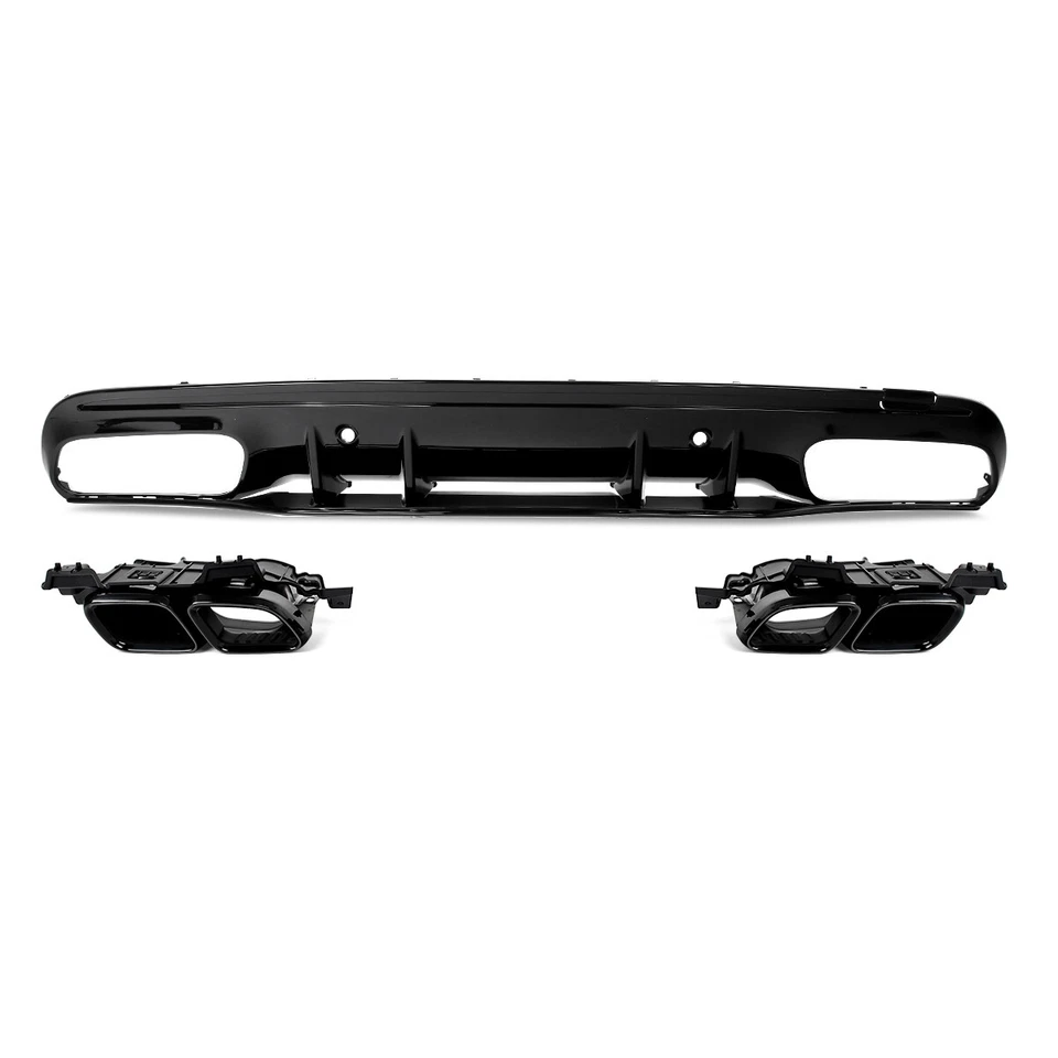 C63 Style Rear Diffuser For 2015-2021 Mercedes W205 Sedan C250 C300 C450 C43 C63 Foto 2 de 4