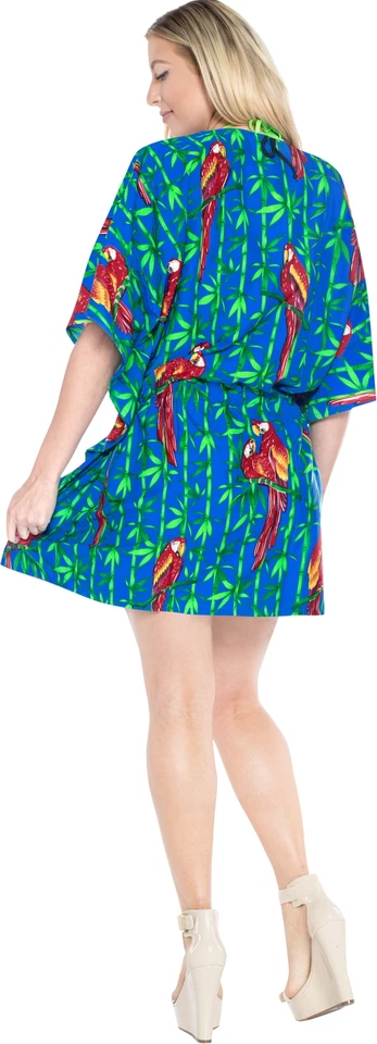LA LEELA Women's Plus Size Swimwear Swimsuit Cover-Ups Dress US 16-28W Blue_O226 - Image 2 of 3