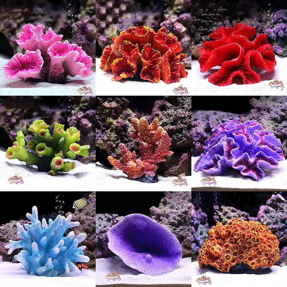 Colorful Resin Artificial Coral Reef Fish Tank Aquarium Ornament Landscape  Decor