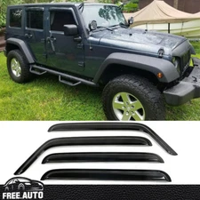 Fits 07-23 Jeep Wrangler 20-23 Gladiator Window Visor Sun Rain Guards Shade Vent