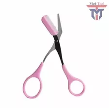 Women Ladies Pro Eyebrow Trimmer Comb Eyelash Hair Scissors Cutter Remover Tool