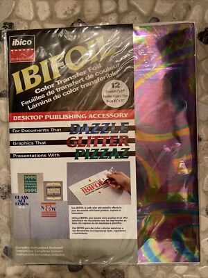 IBIFOIL Color Transfer Foil Graphics 12 Sheets Multicolor Oil slick Spill Silver