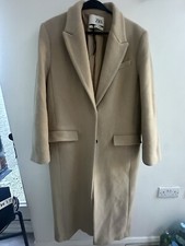 Zara Co Lab With Kaia gerber 2022 Biege Wool Mix Long Classic Coat