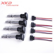 4X Bobinas de encendido y enchufes aptos para VW Golf Bora Passat Audi A4 1.8T AVJ 2.0L ALT