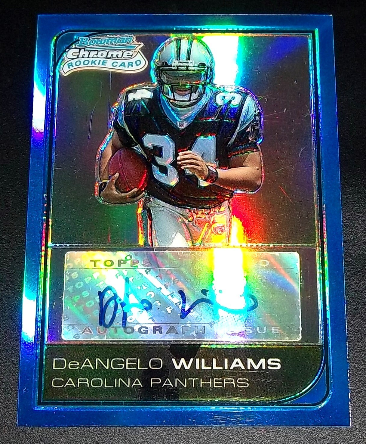 /75 Rc Blue Refractor Deangelo Williams Auto 2006 Chrome Rookie Signed Autograph