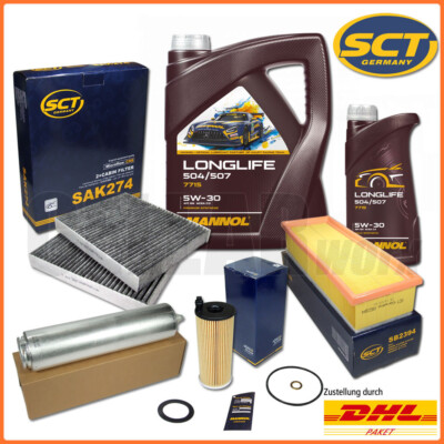 Inspektionspaket Filtersatz Filter für BMW 5er F10 F11 518d 520d 6L Mannol 5W30