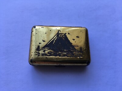 C1880s-90s VINTAGE R.BELL&Co LONDON SAIL YACHT VESTA/MATCHES TIN