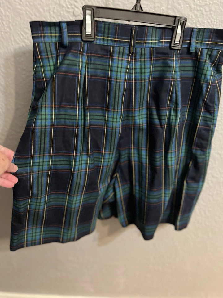 Falda corta recta a cuadros verde talla 12 Talbots mujer bolsillos Foto 3 de 4