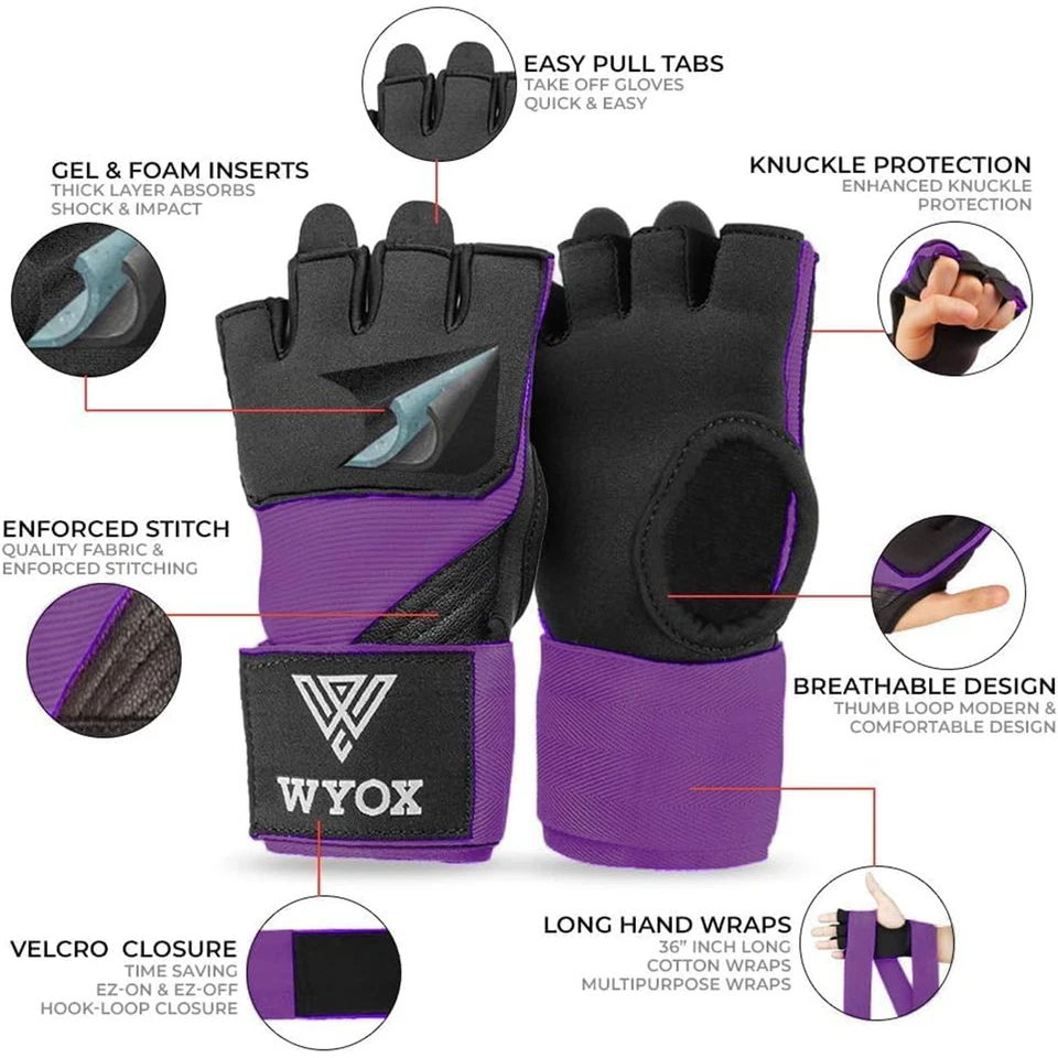 WYOX Boxing Hand Wraps, Boxing Wraps for Men Women, Hand Wraps Muay Thai Gloves - Image 4 of 4