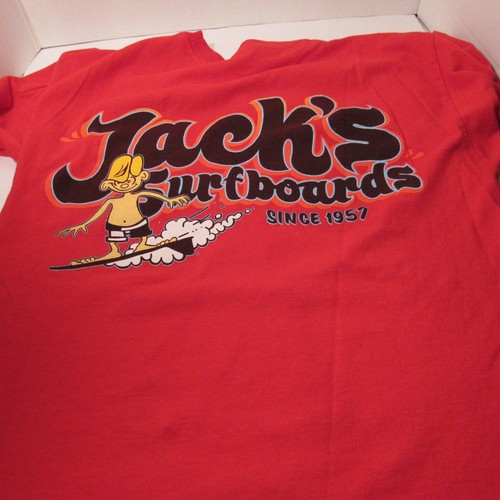 Jack's Surfboards Since 1957 TShirt, Adult Mens, Sz M, Red, Pictorial