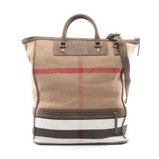 Borsa a mano BURBERRY Mega Check tela pelle beige multicolore 2WAY