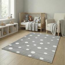 Kinderteppich DOTS L Pünktchen Gepunktet L Öko-Tex Siegel | Farbe: Beige Blau Ro
