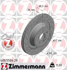 2x Bremsscheibe au&szlig;enbel&uuml;ftet 400.5504.20 ZIMMERMANN f&uuml;r MERCEDES-BENZ CLS