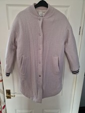 Ladies Quilted Lavender Wool Coat By Maison Cinqcent,Small/X Small,VG