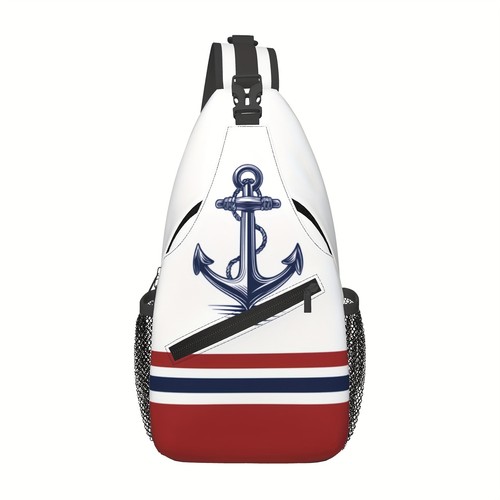 Nautical Anchor Crossbody Bag for Hiking, School, Travel