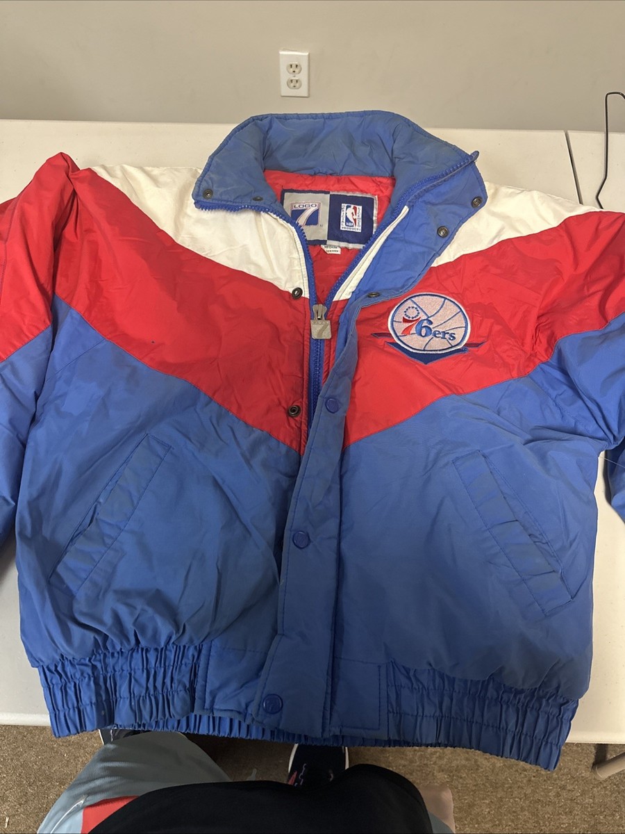 Vintage 90s Logo 7 Philadelphia 76ers NBA Team Jacket Size Medium