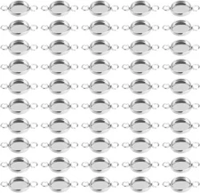 Mozeat Lens 50pcs Stainless Steel Round Blank Bezel Diameter：8mm 