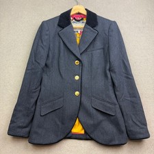 Joules Tweed Jacket UK 12 Navy Wool Parade Hacking Herringbone Country Races