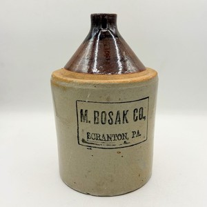 M. Bosak & Co Scranton Antique Pre-Pro Stoneware Whiskey Jug Primitive Penna.