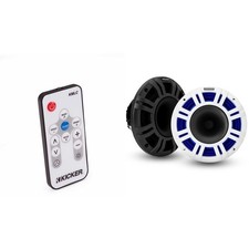 Kicker 48KMXL8 8" 4-Ohm RGB-LED KMXL Horn-Loaded Marine Coaxial Speakers, Pai...