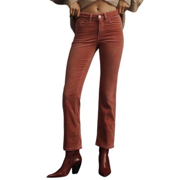 Pilcro The Yaya Mid-Rise Corduroy Crop Flare Pant Size 26 Bohemian Anthropologie