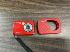 Polaroid IS048 Waterproof 16MP Digital Camera Red Silicone Cover Tested Works 24