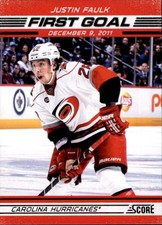 Justin Faulk 2012-13 Score First Goal Card #FG17