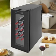 12-Bottle Wine Fridge Freestanding Electric Wine Cooler Refrigerator 33L/8.72Gal