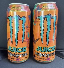 2 Monster Limited Khaotic Tropical Orange - Juice Energy Drink Unopened 16oz
