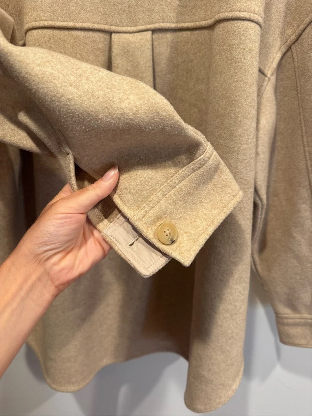 Oak + Fort Oversized Shacket in Camel - product detail image 6