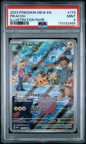 New Listing2023 POKEMON MEW EN-151 ILLUSTRATION RARE #173 PIKACHU PSA 9